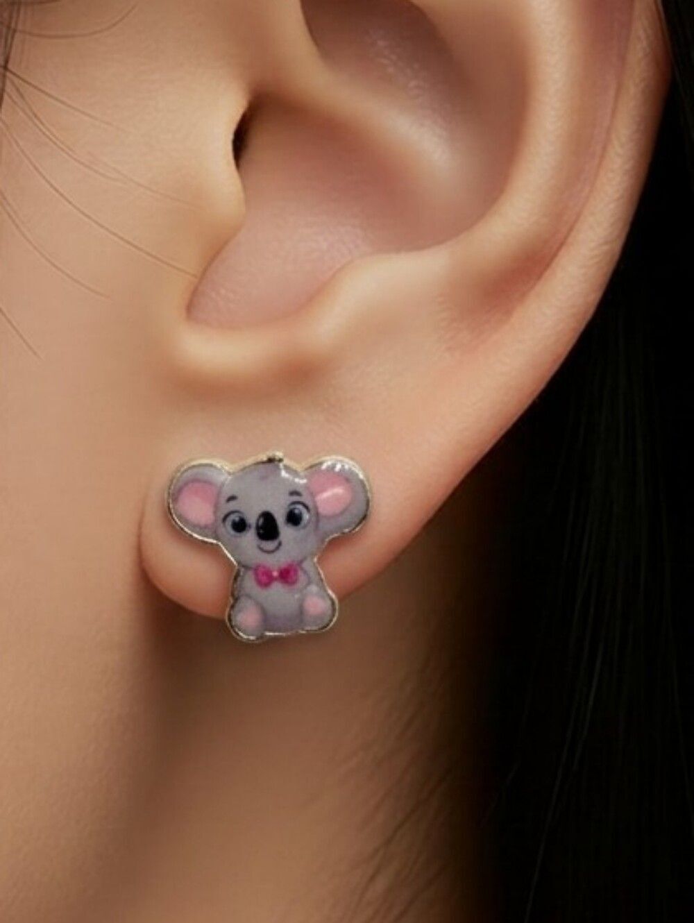 Koala Earrings Cute Animal Studs Kawaii Australian Wildlife Jewelry Nature Gift
